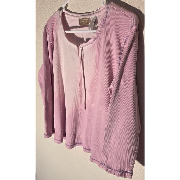 Liz Claiborne Lizwear Pink Long Sleeve Blouse - Medium - Picture 5 of 7